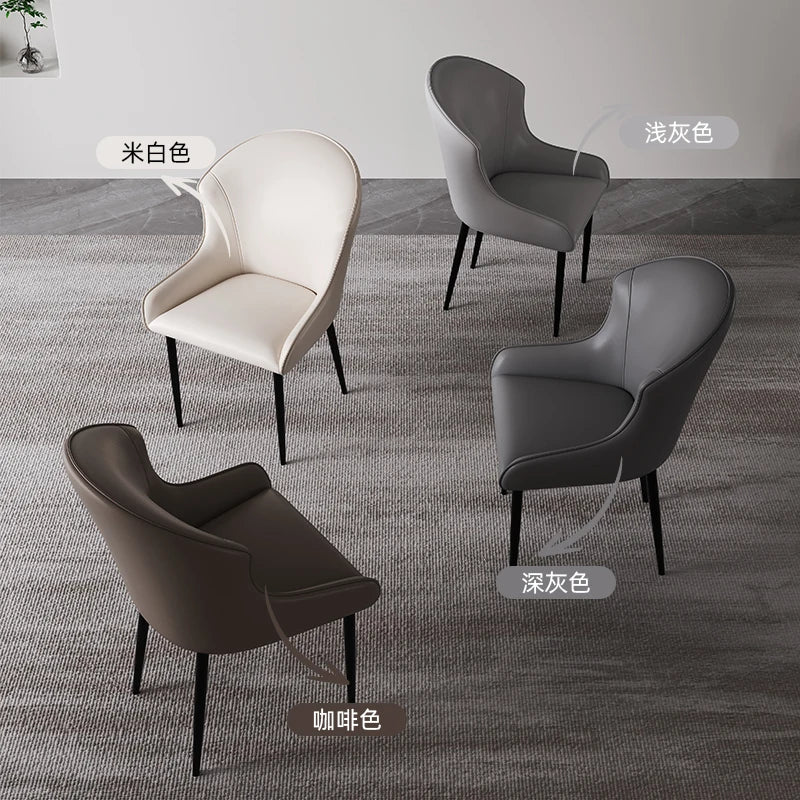 Modern simple dining chair household light luxury high-end back chair Italian minimalist leisure stool restaurant dining table c