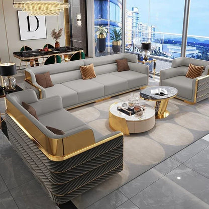 Newest Living Room Sofa Set Gold Stainless Steel Lounge Chair Loveseat Teddy Fur Couch for Home Hotel