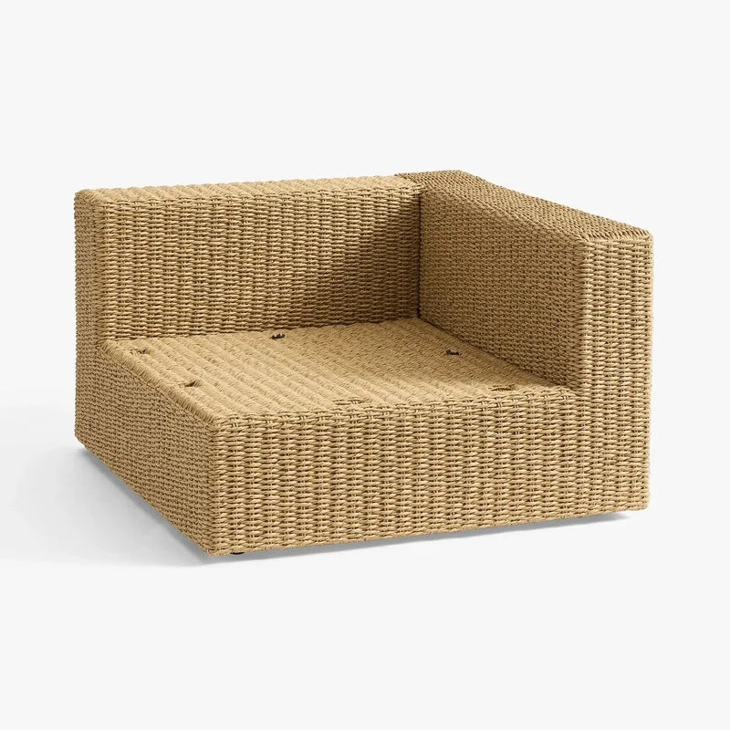 All-Weather Wicker Outdoor Sectional Lounge Rattan Comfort Armless Chair