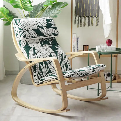 Simple and modern Nordic Boang rocking chair easy chair solid wood recliner lazy pregnant woman chair balcony lounge