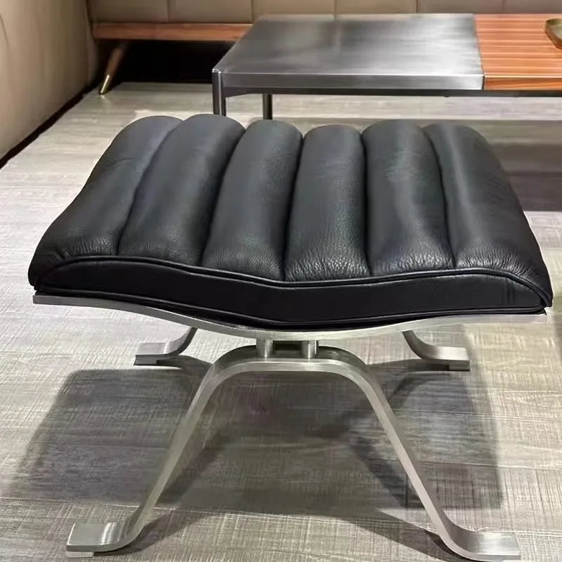 Leisure chair living room high-end retro recliner medium antique stainless steel sofa chair comfortable