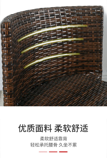 Balcony rattan chair three-piece outdoor courtyard combination small table and chair casual coffee table