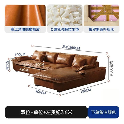 Lazy Leather Living Room Sofas Love Seat Nordic Minimalist Sectional Sofas Modern Relaxing Filling Sillon Cama Home Furniture