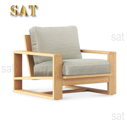 For Outdoor teak sofa set Modern simple weatherproof fabric Waterproof open-air villa courtyard garden furniture