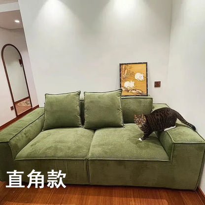 AAModern Vacuum Compression Living Room Lazy Sofa Light Luxury Furniture Corduroy Sponge Filling Multi-Person Sofa Customization