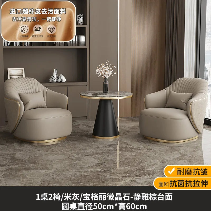 Modern light luxury single sofa chair home balcony negotiation reception table and chair combination designer office area leisur