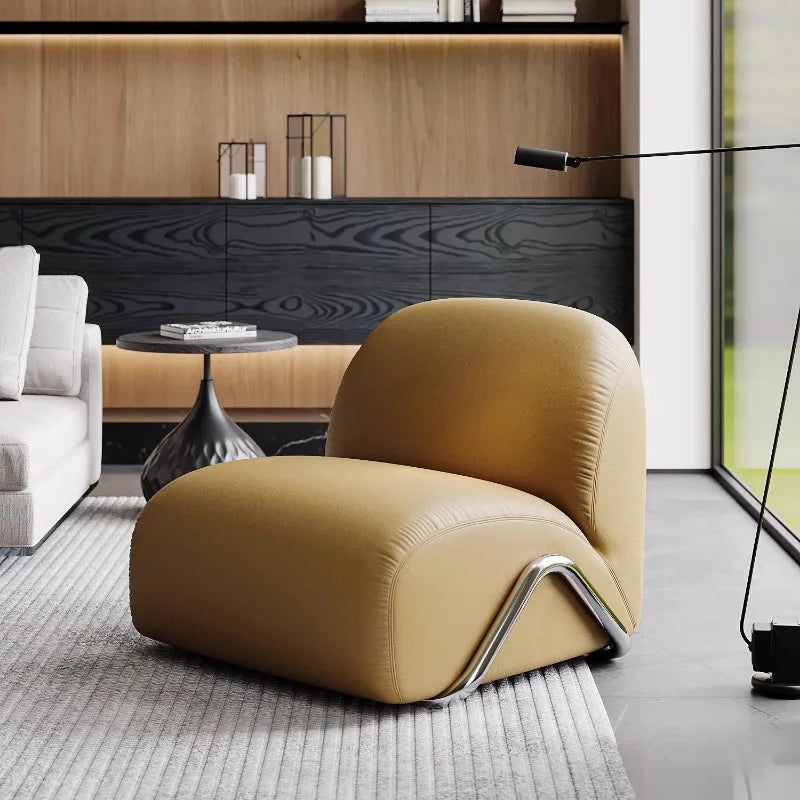Tumbonas Lounge Living Room Chairs Sofa Lazy Reading Leather Living Room Chairs Individual Throne Sillones Library Furniture