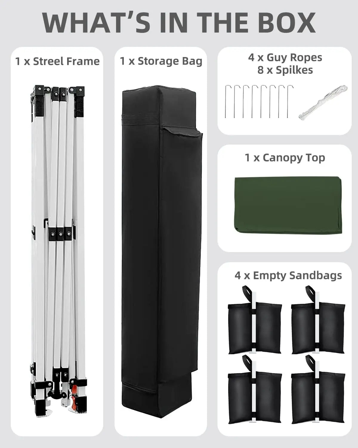 10x10 FT Pop Up Canopy Tent with 3 Adjustable Heights – Outdoor Sun Shade Shelter, 4 Sandbags & Carry Bag, for Parties & Events