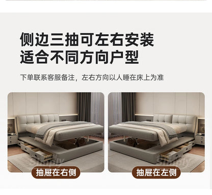 Queen Storage Bed Bedroom King Size Double Modern Frame Bed Headboard Luxury Sleeping Camas De Dormitorio Home Accessories