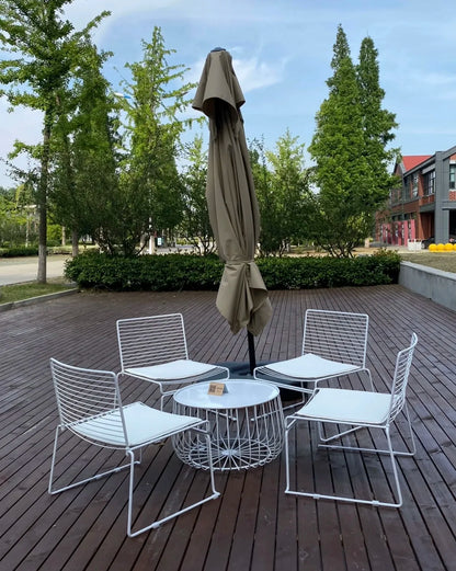 Nordic Courtyard Garden Chair Leisure Simple Combination Terrace Garden Chair Coffee Table Aluminum Furniture Садовый Стул MHHYY