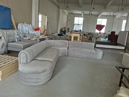 XL Nordic Light Luxury Curved Fabric Irregular Living Room Beauty Salon Modern Simple Sofa