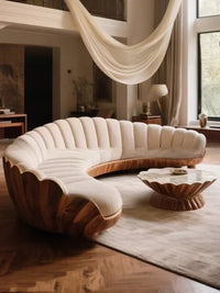 Furniture living room retro style large apartment solid wood multi-person sofa