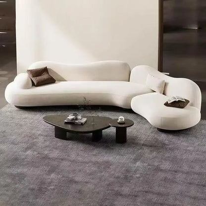 Italian minimalist sea salt sofa living room large flat layer fabric simple modern special-shaped sofa