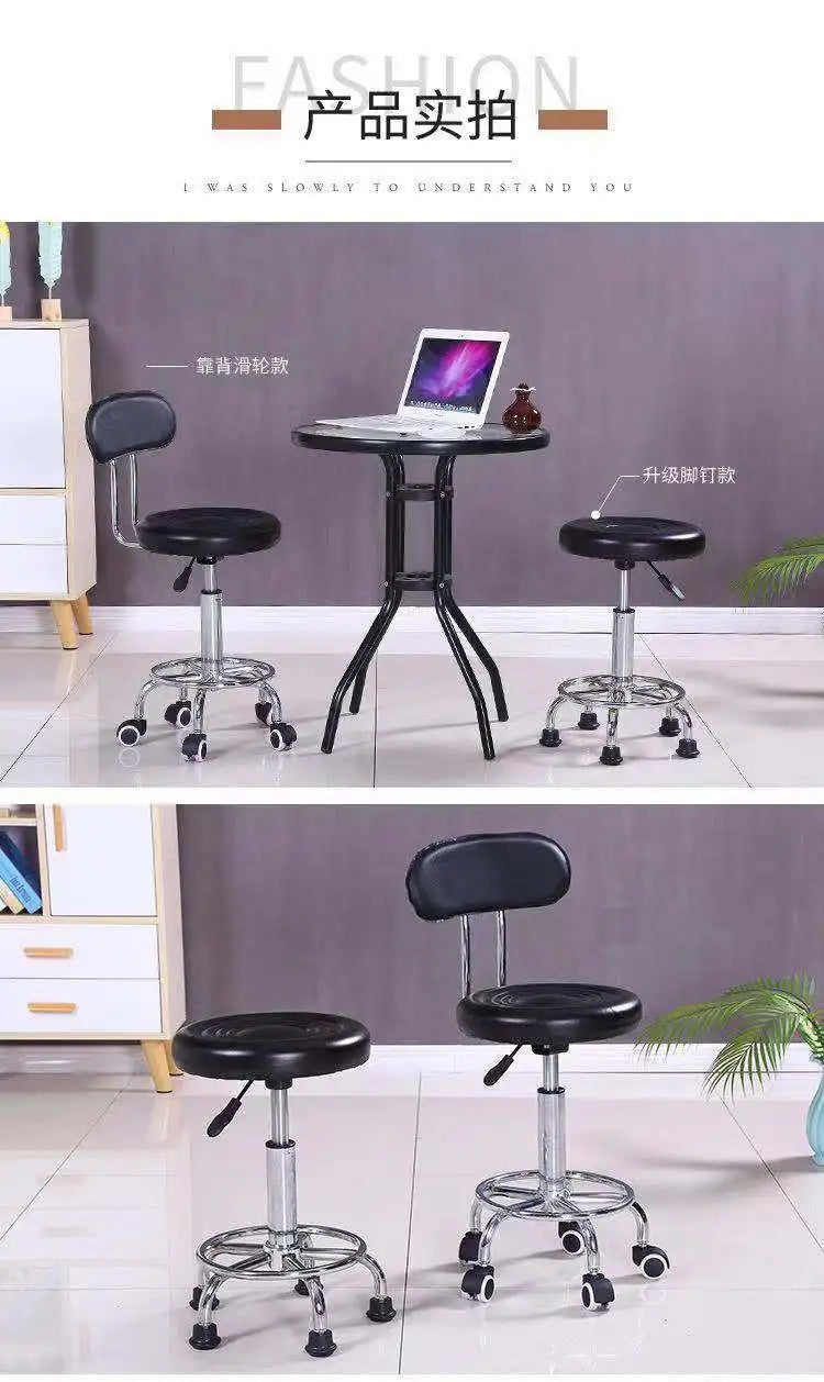 Bar Chair Bar Chair Stool Stool Haircut Chair Rotating Lifting Round Stool Backrest Pulley Chair Large Work Stool Supply