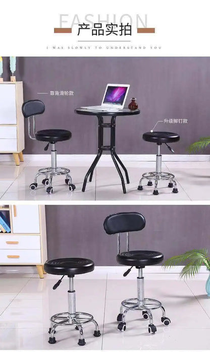 Bar Chair Bar Chair Stool Stool Haircut Chair Rotating Lifting Round Stool Backrest Pulley Chair Large Work Stool Supply