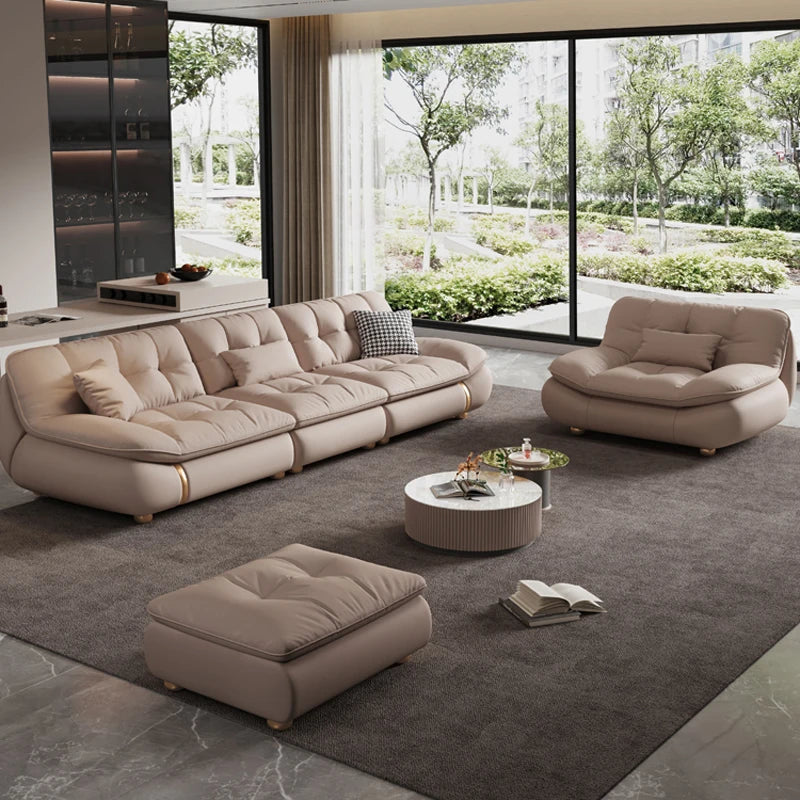 Aesthetic Classic Living Room Sofas White Real Leather Luxury Soft Sofa Lounge Lazy Modern Woonkamerbanken Furniture For Home