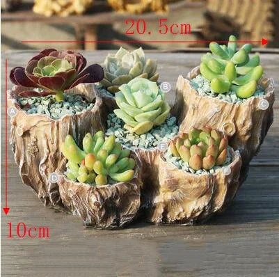 American Broken Root Shape Succulent Resin Flower Pot Outdoor Balcony Furnishing Crafts Garden Villa Vase Ornaments Decoration