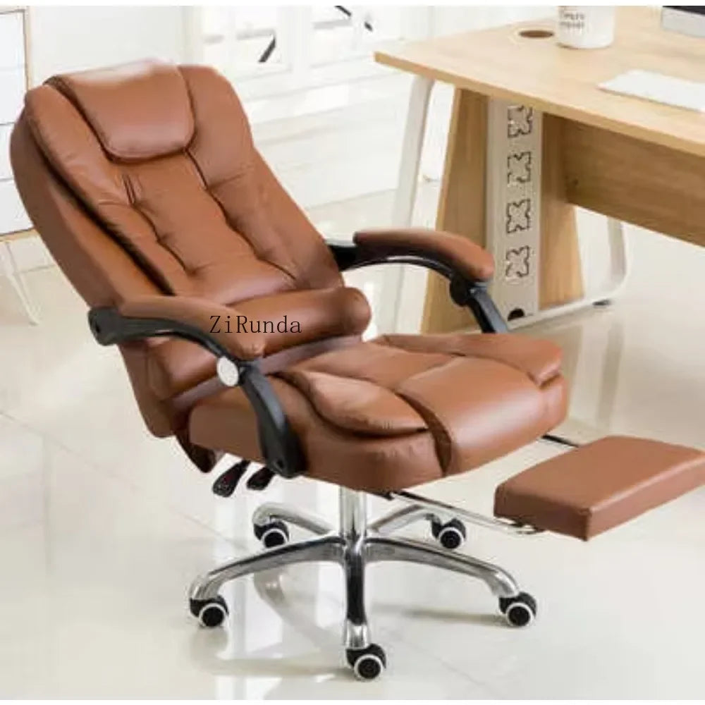 High-end office computer chair, comfortable leather electric massage office chair, adjustable recliner