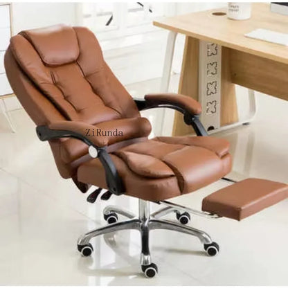 High-end office computer chair, comfortable leather electric massage office chair, adjustable recliner
