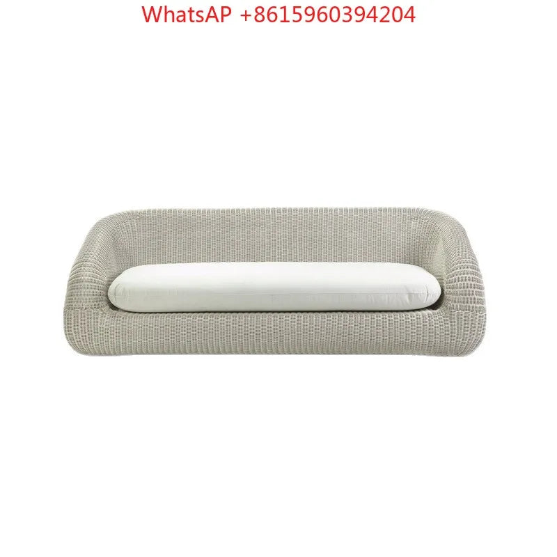 Outdoor rattan sofa courtyard waterproof and sunscreen Nordic villa garden terrace leisure balcony rattan sofa