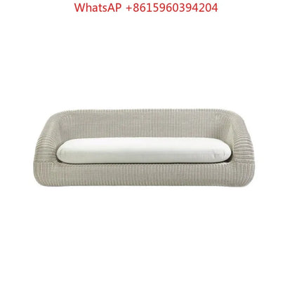 Outdoor rattan sofa courtyard waterproof and sunscreen Nordic villa garden terrace leisure balcony rattan sofa