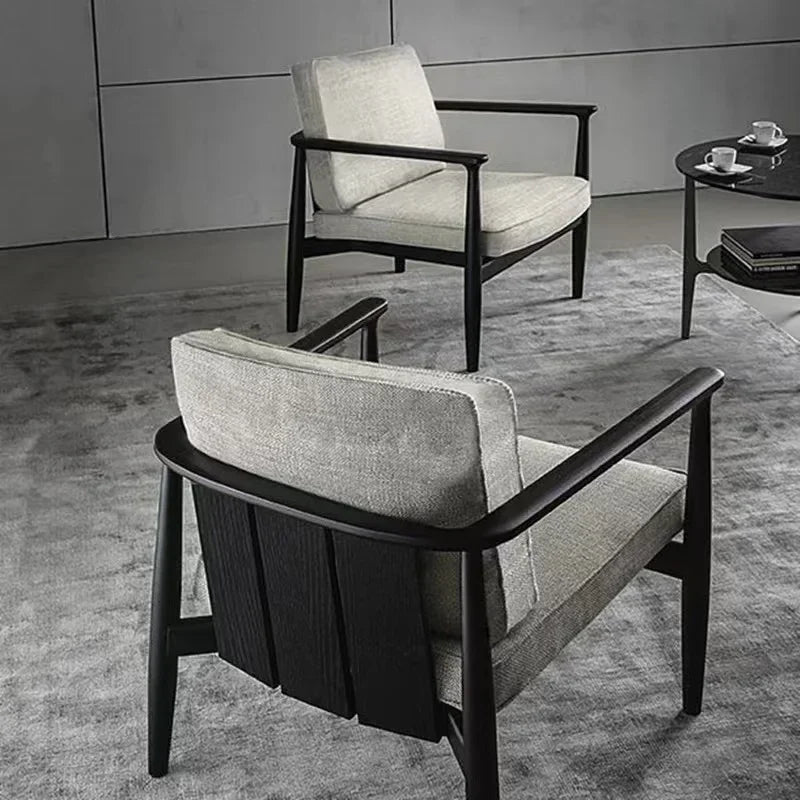 New Chinese Style Nordic Single-Seat Sofa Chair Post-Modern Minimalist Dining Chair Leisure Chair Conference