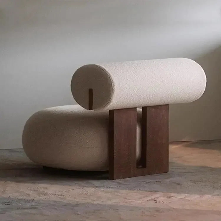 Nordic Backrest Chair Modern Solid Wood Luxury Single Sofa Balcony Tatami Lounge Chair Cloth Chair Living Room Furniture chaises