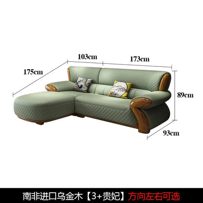 Leather sofa, new Chinese style medieval style, furniture