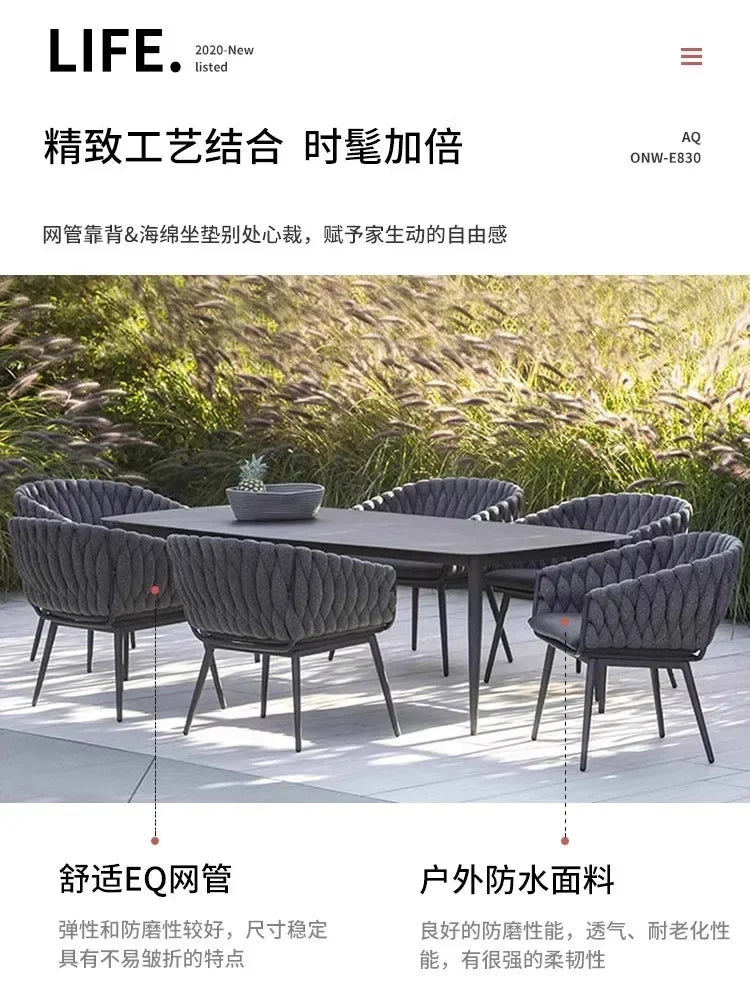 Office Restaurant Garden Chairs Hotel Leisure Simplicity Modern Garden Chairs Homestay Aluminum Furniture Silla De Jardín MHSF