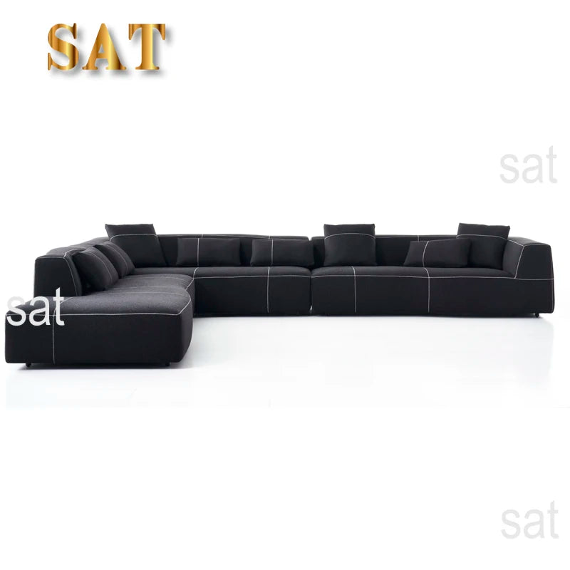 Hot sales New Modern Italian Fabric  L shape sofa living room Modular Corner Sofa Set