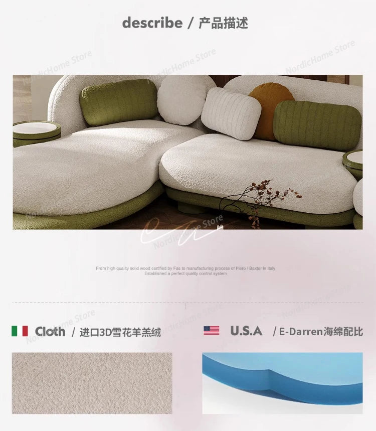 Light Luxury Italian Sofa Living Room Designer Unusual Adult High Quality Aesthetics Sofas Aesthetics Trendy Muebles Furniture