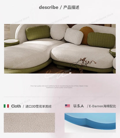 Light Luxury Italian Sofa Living Room Designer Unusual Adult High Quality Aesthetics Sofas Aesthetics Trendy Muebles Furniture