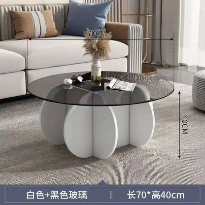 Table basse ronde en verre trempé résistant aux hautes températures, style luxe léger et créatif, stable, pour salon et maison