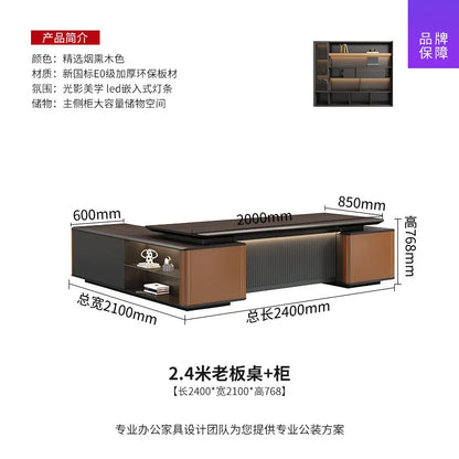 Boss Office President's Desk Light Luxury Advanced Sense Large Class Desk Furniture Chairperson's Office Desk And Chair Combinat