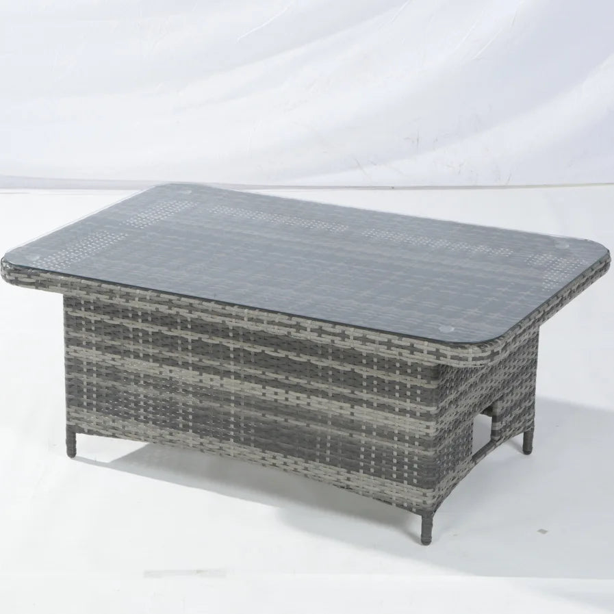 Rattan chair six-piece outdoor courtyard leisure balcony table and chair set coffee table open-air rattan chair combination