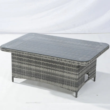 Rattan chair six-piece outdoor courtyard leisure balcony table and chair set coffee table open-air rattan chair combination