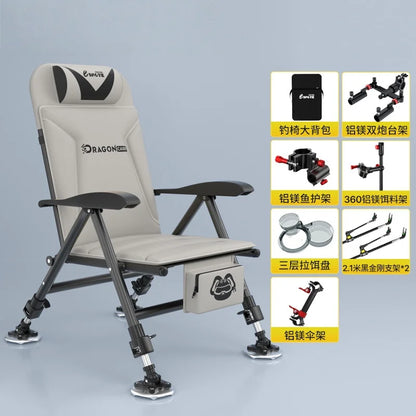 All Terrain European Fishing Chair Multi function Wild Diaotai Folding Portable Fishing Chair Can Be Reclining Fishing Chair