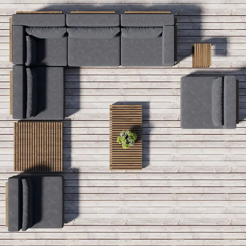 modern luxury extra deep conversation burma modular sectional teak patio outdoor furniture set
