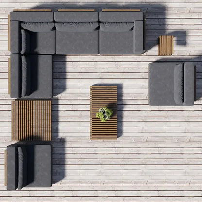 modern luxury extra deep conversation burma modular sectional teak patio outdoor furniture set