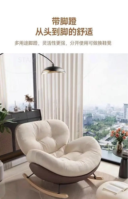 Lazy Snail Sofa Single Rocking Chair Super Soft Penguin Rocking Chair Balcony Living Room Leisure Lounge Chair Household Adult