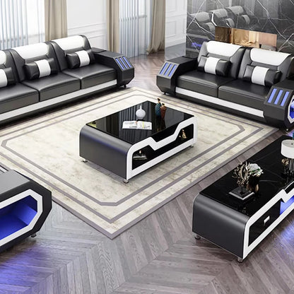 U-Shape Living Room Sofas Sets with Bluetooth Speaker High-end Villa Sofas Design Modularity Sofa for Living Room Furniture