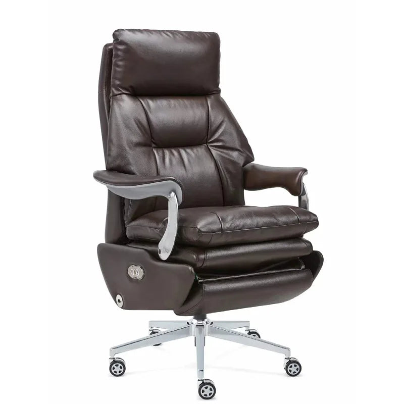 Light luxury lunch break reclining office seat leather class chair comfortable sedentary electric home massage boss