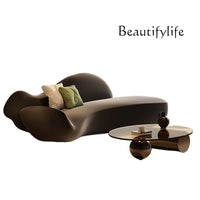 Beauty salon sofa light luxury high sense curved rest area reception special-shaped living room small apartment