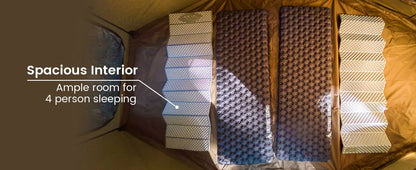 OneTigris Orbitis Tunnel Tent with Stove Jack 4 Person Lightweight Camping Hot Tent with Mesh Vent for Glamping Bushcraft Travel
