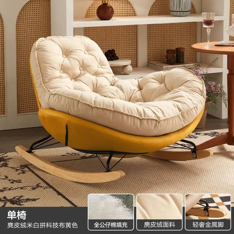 Thickened Penguin Rocking Chair Balcony Sofa Home Bedroom Leisure Chair Wide