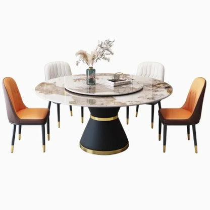 Round Sliding Table Luxury Table Stainless Steel Kitchen Islands Transparent Mesa Comedor Garden Furniture Sliding Dining Wash