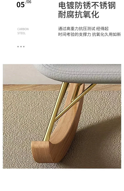 Nordic Rocking Chair Recliner Light Luxury Single-Seat Sofa   Home Lazy Fabric Sofa   Balcony Living Room Leisure Chair