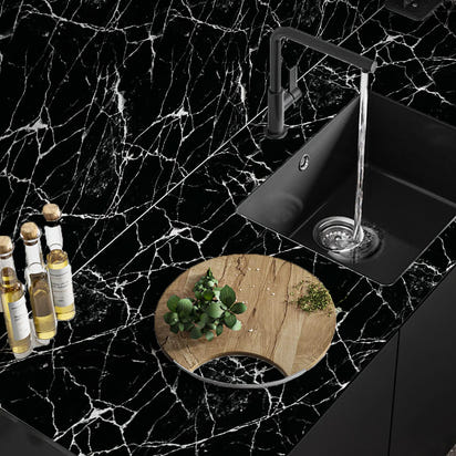 1 roll of marble self-adhesive wallpaper PET waterproof, flame-retardant, oil proof sticker background wall decorative wallpaper