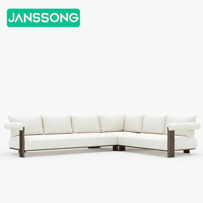 Metal Poolside Furniture Outdoor Garden Sofas Luxury Couches Set Modern Aluminum L Shape Sofa Outdoor Sofa Set Garden Furniture
