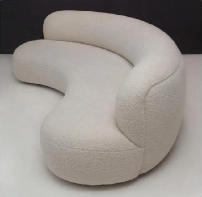 European Modern Home Furniture Living Room Golden Leg Semicircular Velvet Sofa Hotel Lobby Reception